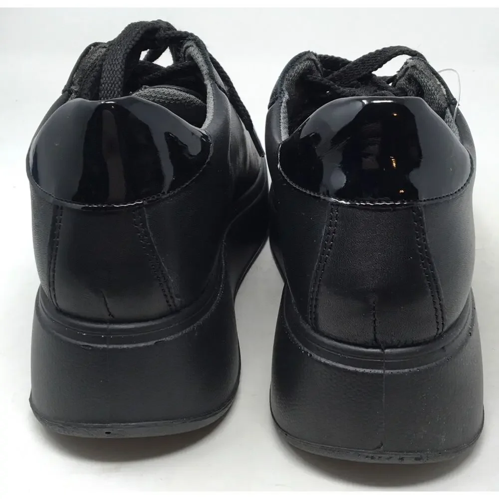 IGI & Co Women's Black Leather Sneakers Silver Sparkle Stripe Women's Size 37
